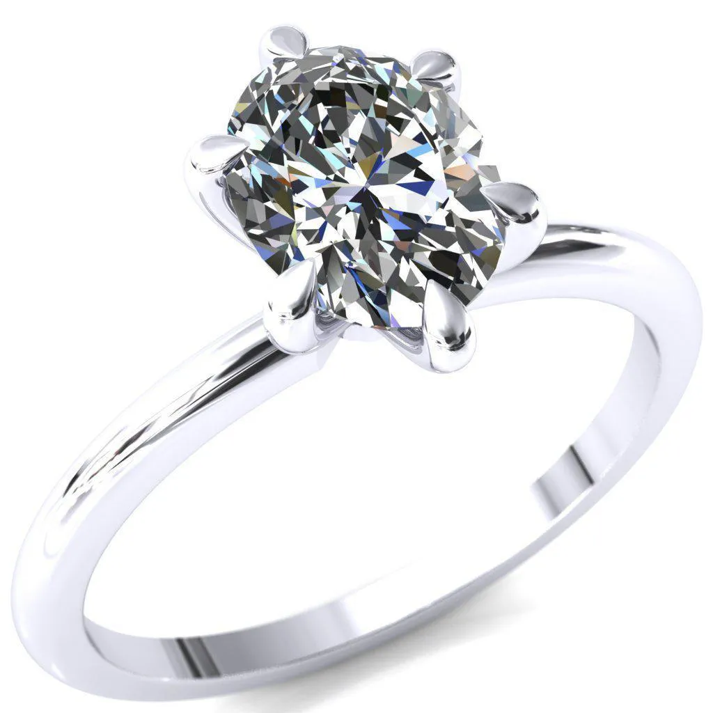 Gracey Oval Center Stone 6-Claw Prong Engagement Ring