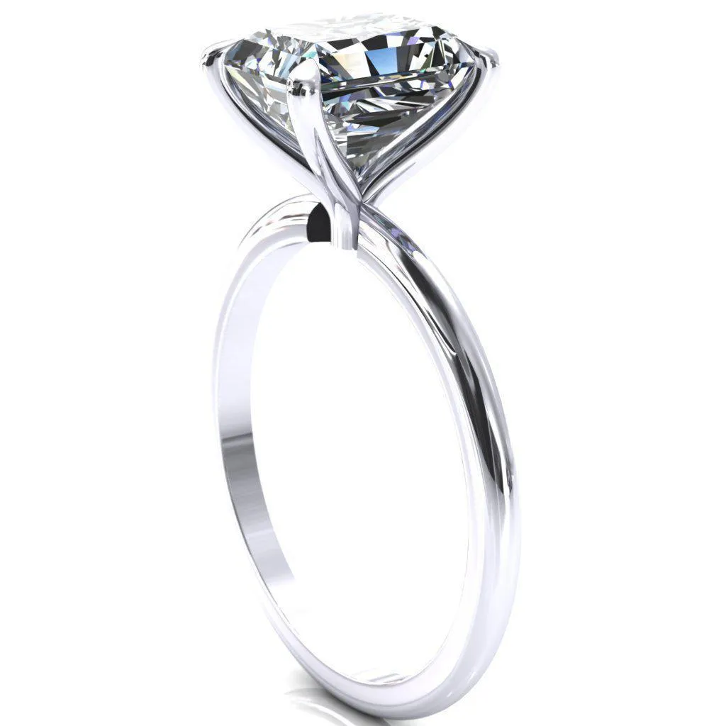 Gracey Radiant Center Stone 4-Claw Prong Engagement Ring