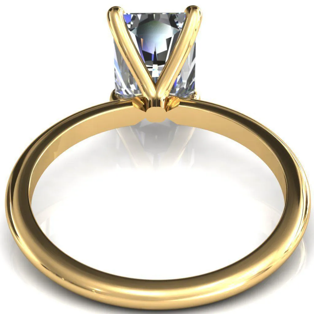 Gracey Radiant Center Stone 4-Claw Prong Engagement Ring