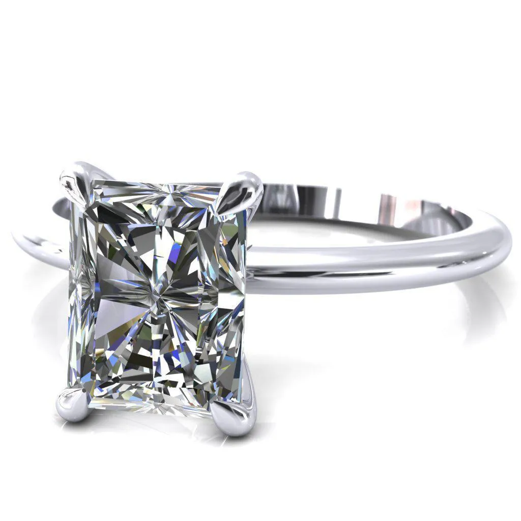 Gracey Radiant Center Stone 4-Claw Prong Engagement Ring