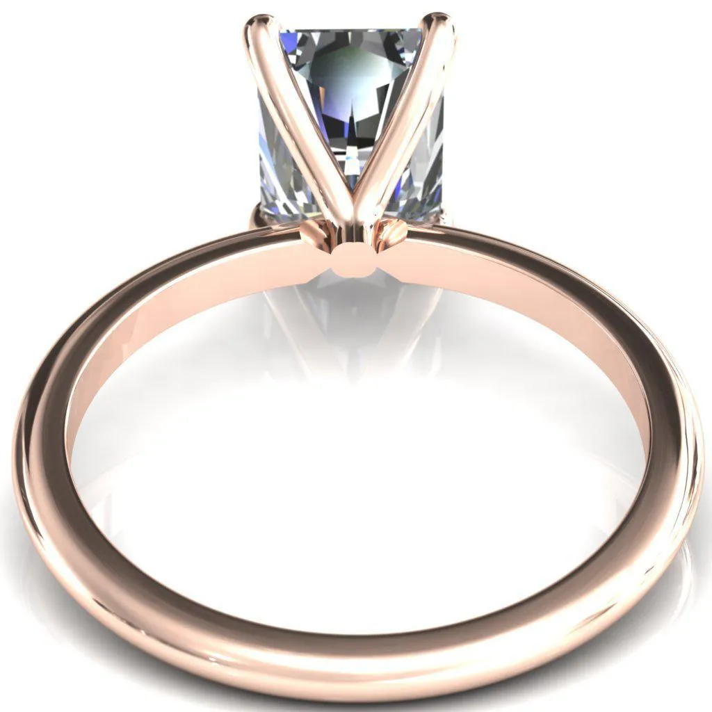 Gracey Radiant Center Stone 4-Claw Prong Engagement Ring
