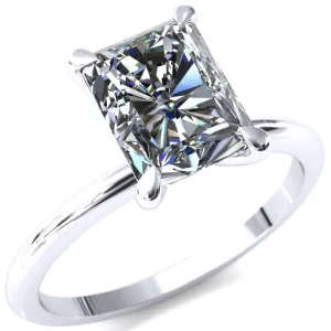 Gracey Radiant Center Stone 4-Claw Prong Engagement Ring