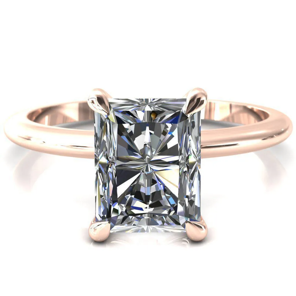 Gracey Radiant Center Stone 4-Claw Prong Engagement Ring
