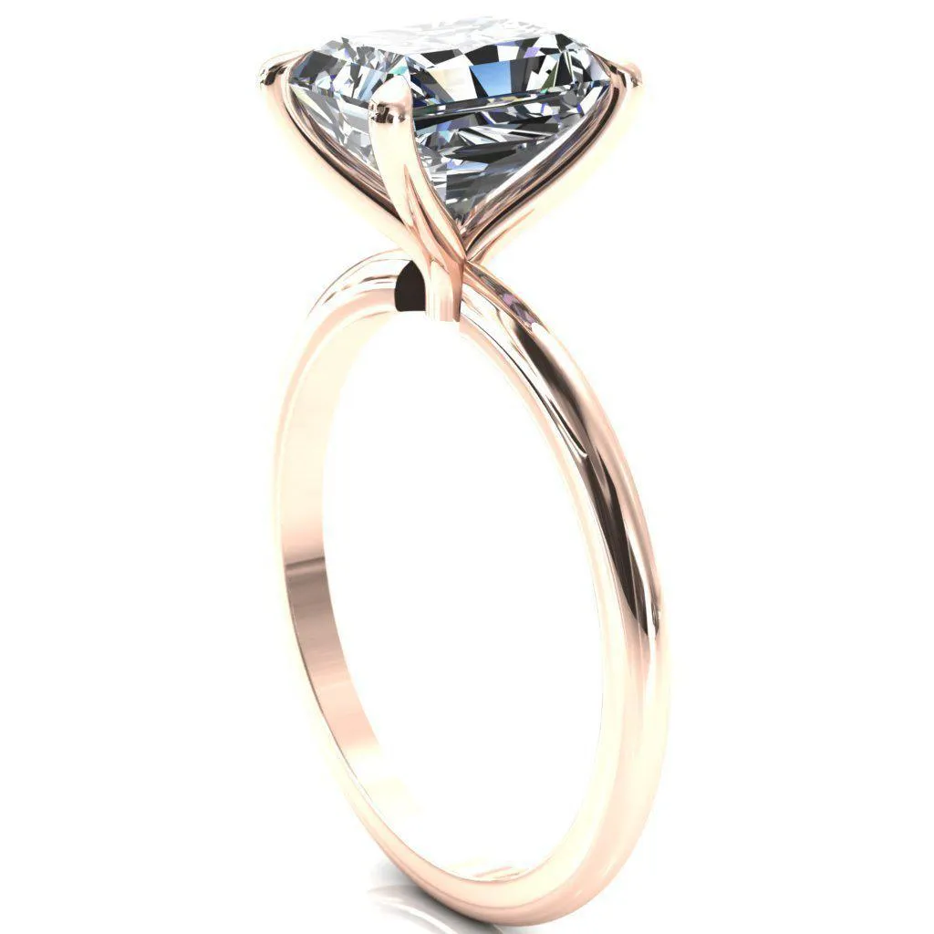 Gracey Radiant Center Stone 4-Claw Prong Engagement Ring
