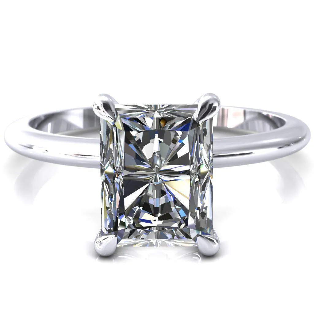 Gracey Radiant Center Stone 4-Claw Prong Engagement Ring