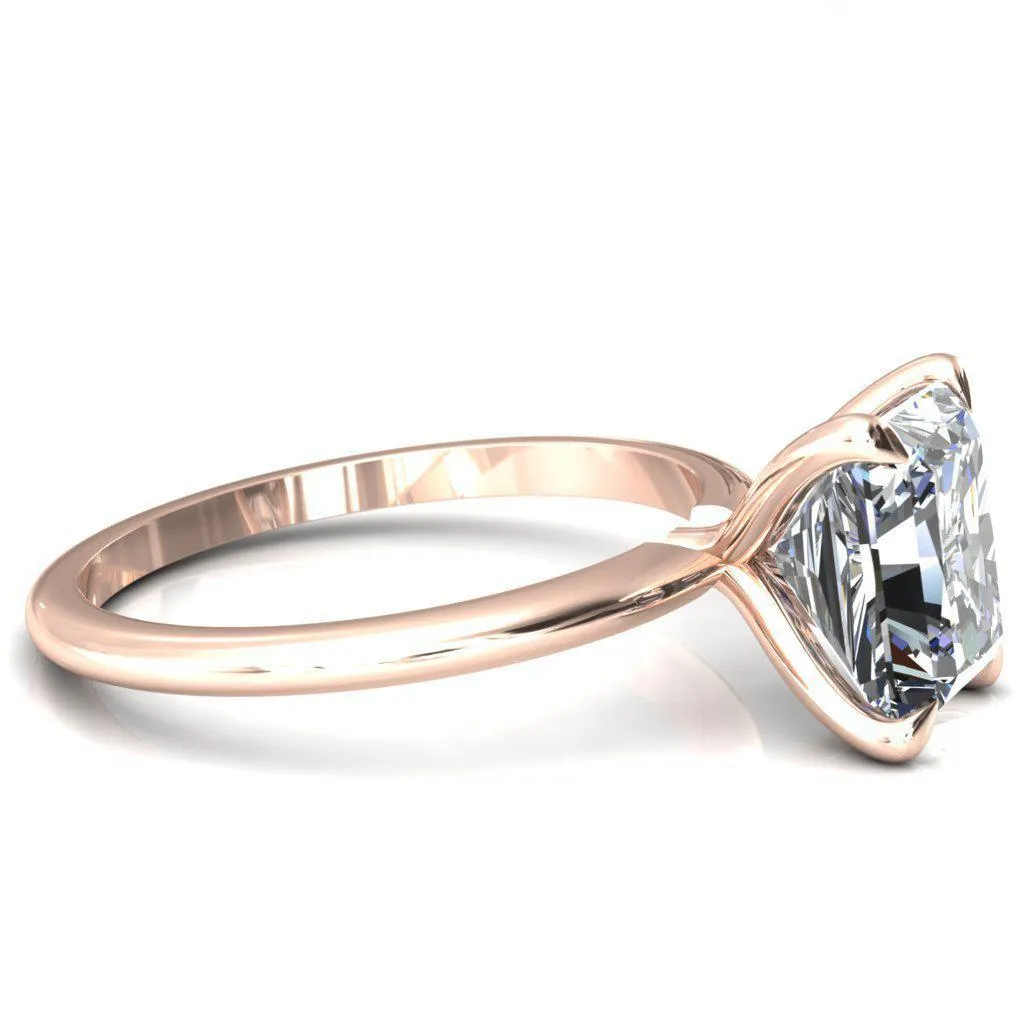 Gracey Radiant Center Stone 4-Claw Prong Engagement Ring