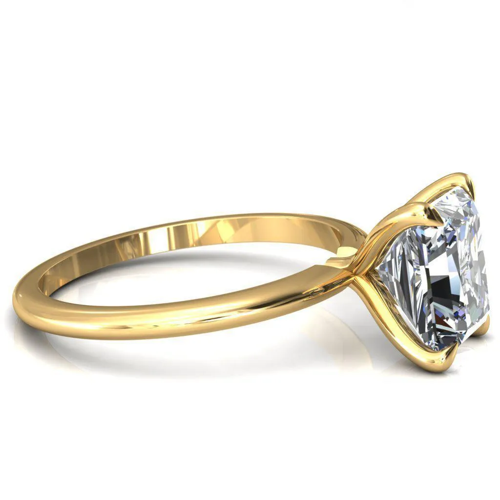 Gracey Radiant Center Stone 4-Claw Prong Engagement Ring