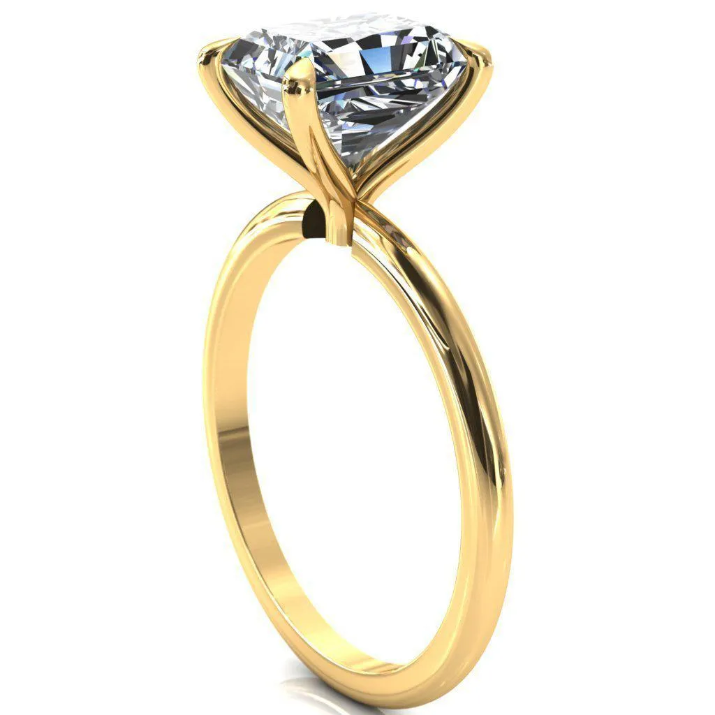 Gracey Radiant Center Stone 4-Claw Prong Engagement Ring