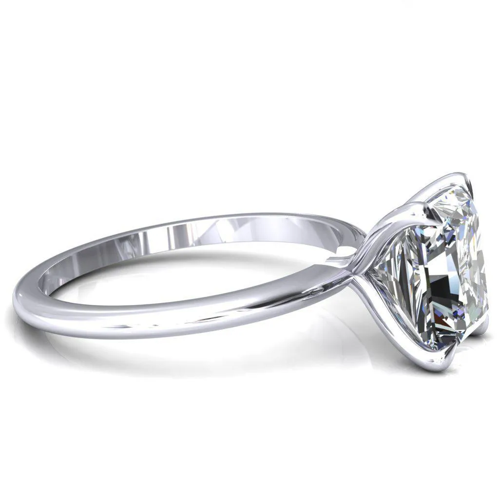 Gracey Radiant Center Stone 4-Claw Prong Engagement Ring