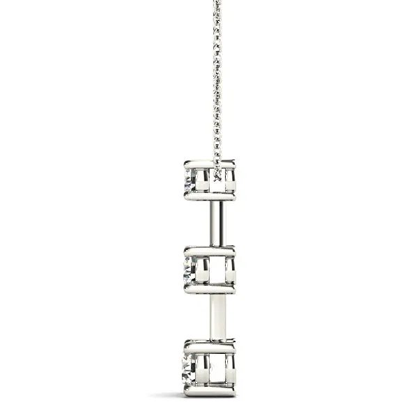 Graduated 1.00 ctw Diamond Three Stone Necklace Pendant
