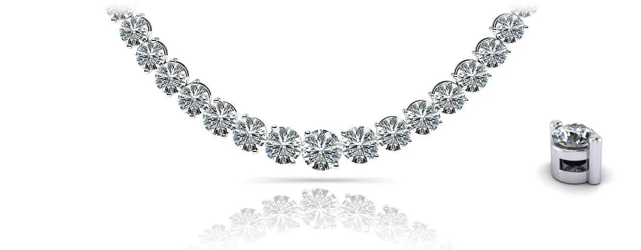 Graduated Diamond Strand Necklace With Shiny Diamond Links  with 4.04 ct.(finished)