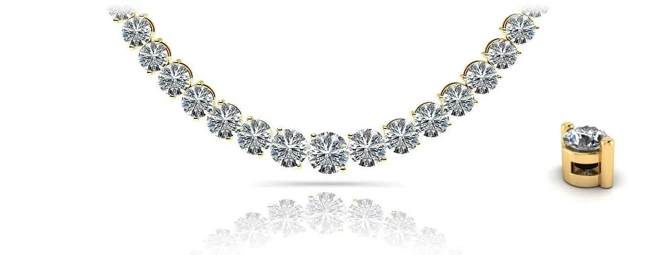 Graduated Diamond Strand Necklace With Shiny Diamond Links  with 4.04 ct.(finished)