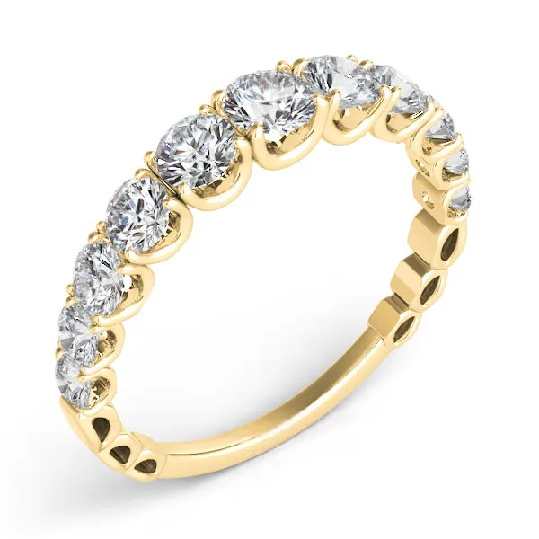 Graduated U Prong Diamond Anniversary Wedding Band