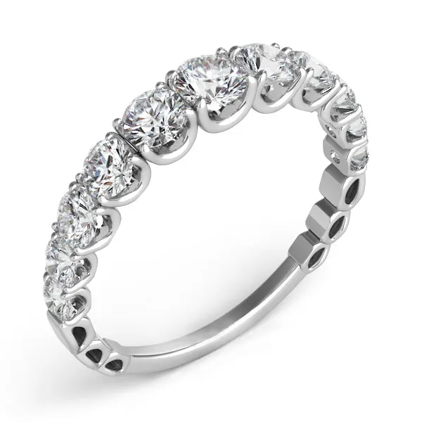 Graduated U Prong Diamond Anniversary Wedding Band