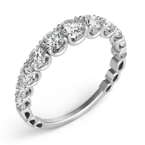 Graduated U Prong Diamond Anniversary Wedding Band