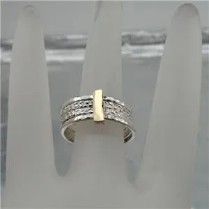 Hadar Designers 9k Yellow Gold 925 Silver Multi Ring (I r756