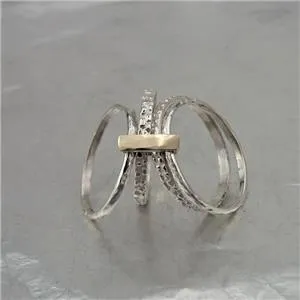 Hadar Designers 9k Yellow Gold 925 Silver Multi Ring (I r756