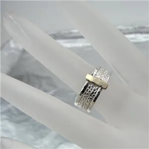 Hadar Designers 9k Yellow Gold 925 Silver Multi Ring (I r756