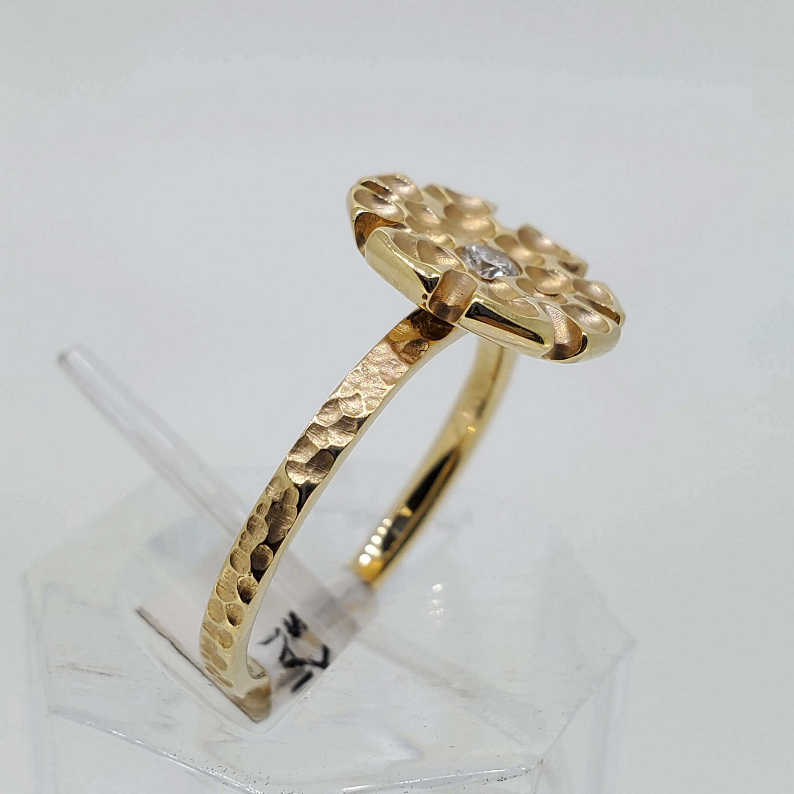 Hammered Diamond Ring