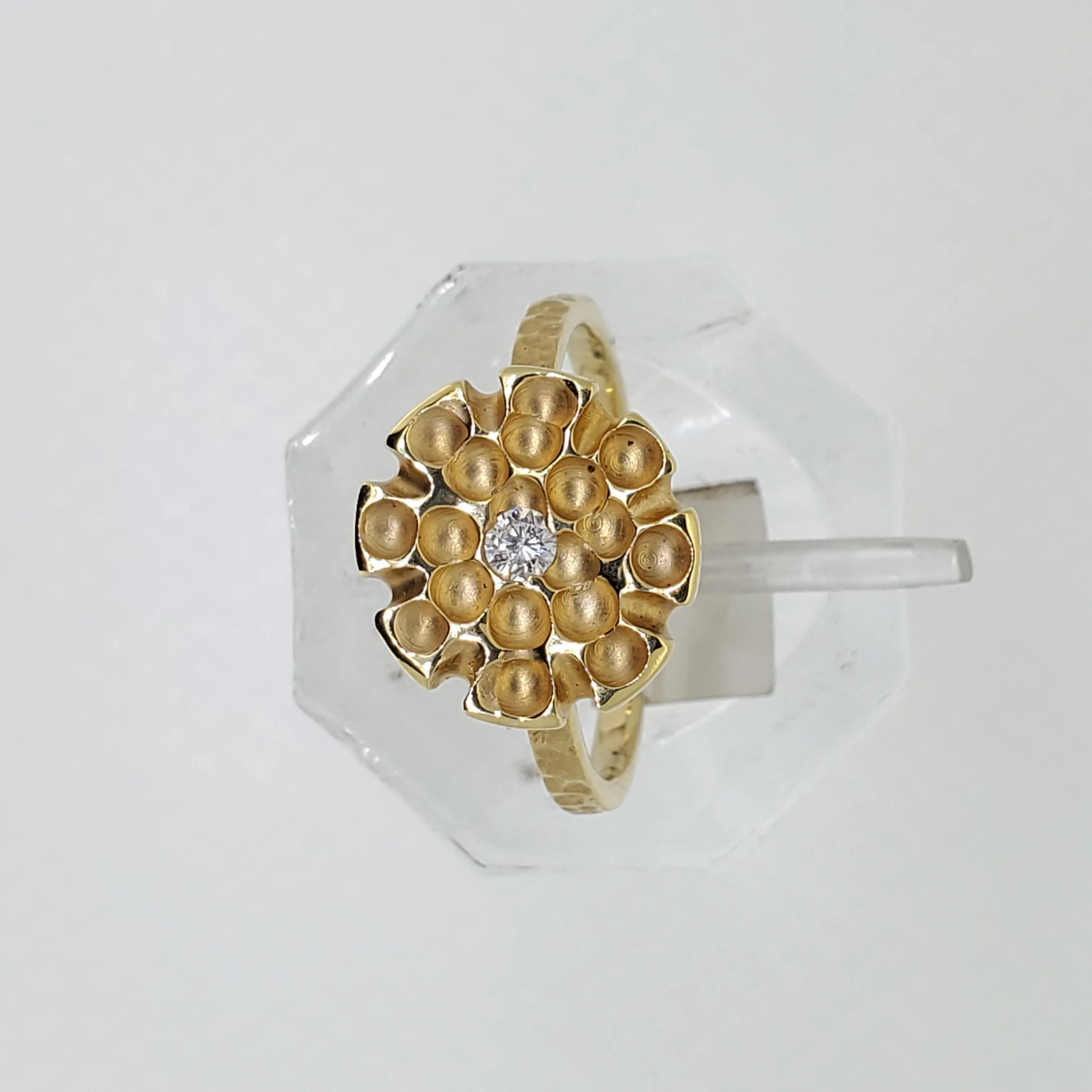 Hammered Diamond Ring