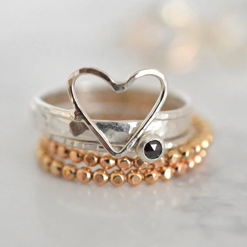 Hammered Heart Ring