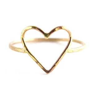Hammered Heart Ring