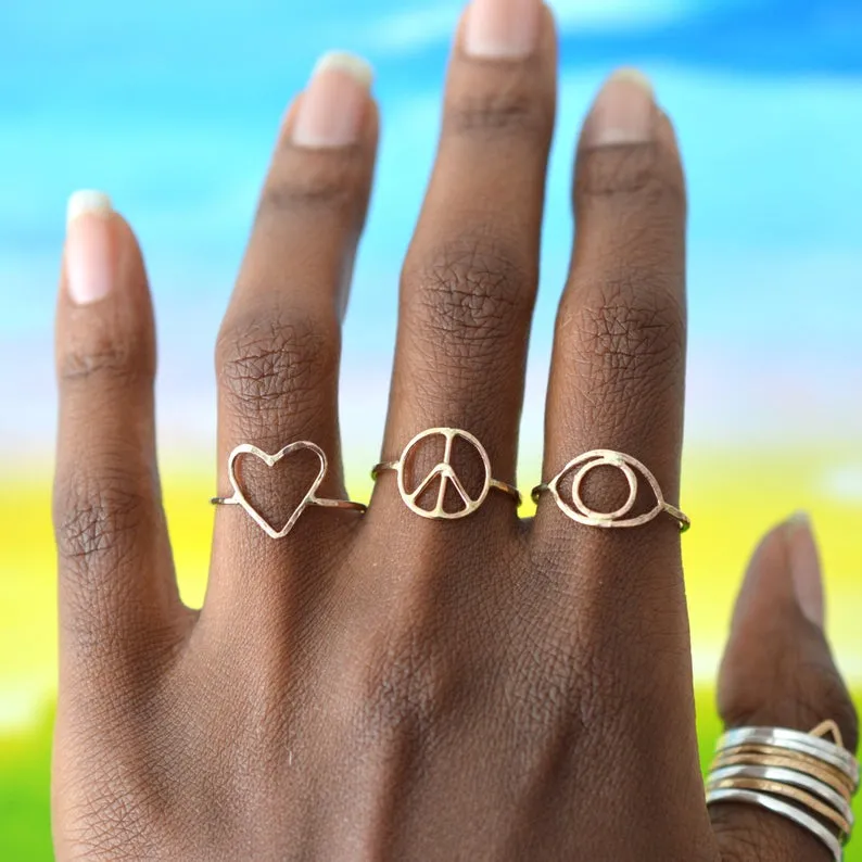 Hammered Heart Ring