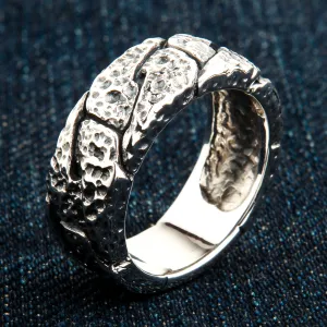 Hammered Knot Sterling Silver Band Ring