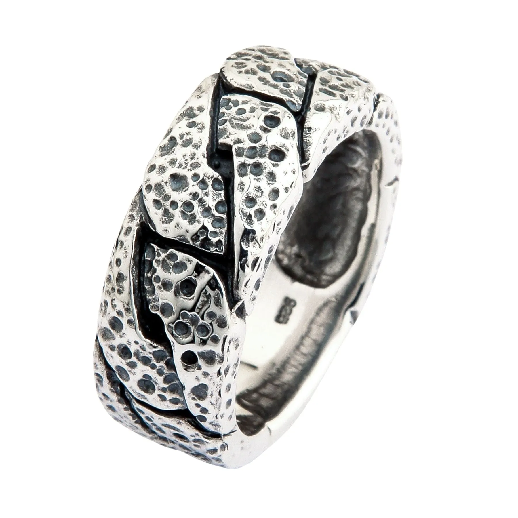 Hammered Knot Sterling Silver Band Ring