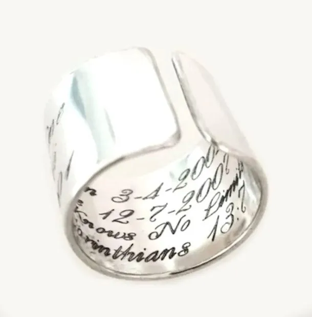 Hammered Silver Ring for Men - Sterling silver Wide band