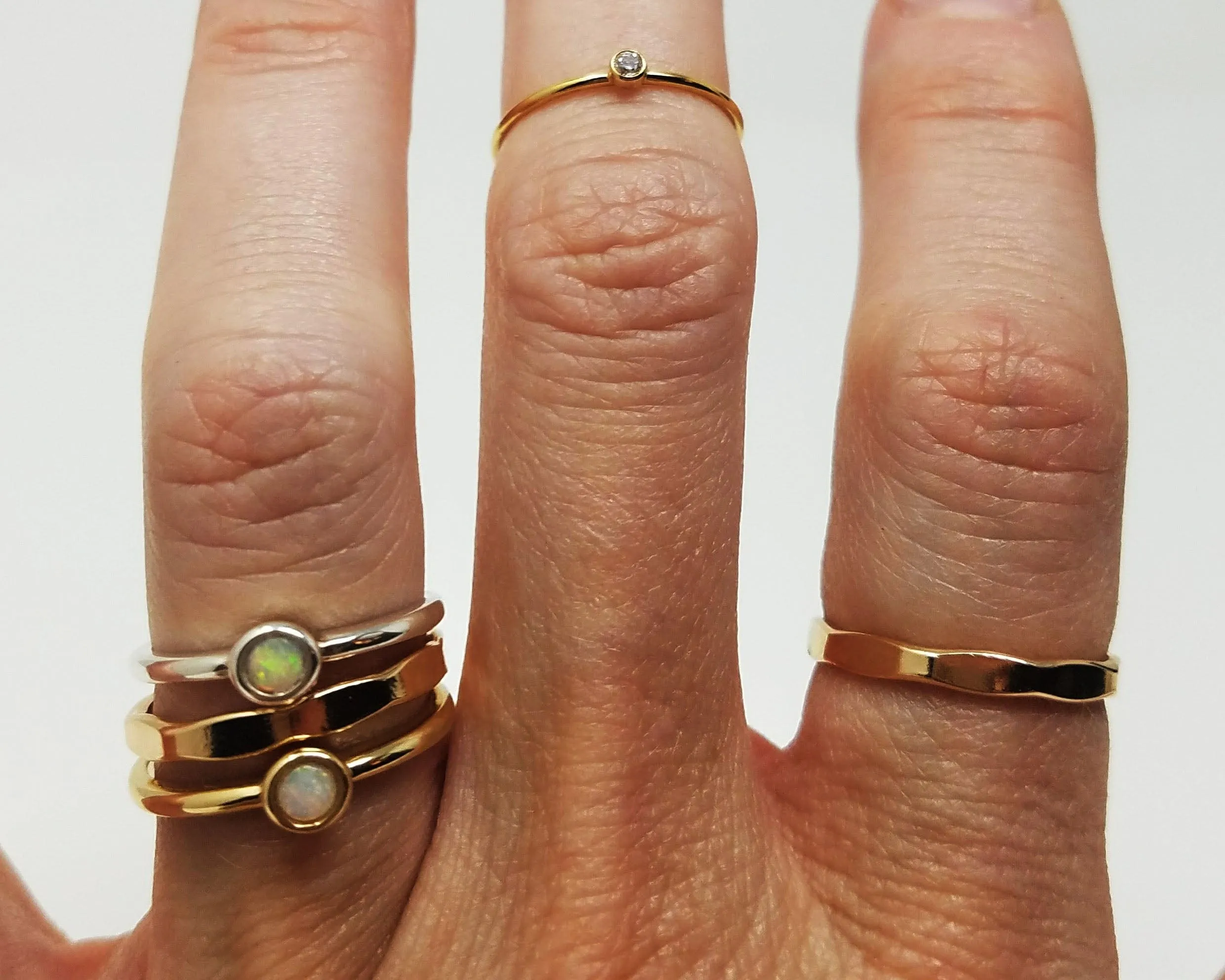 Hammered Stack Ring