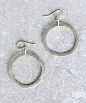 Hammered Sterling Silver Large Hoops with Sterling Silver Jump Rings & Earring Wires