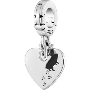 Hamster Footprint Heart Pendant Charm