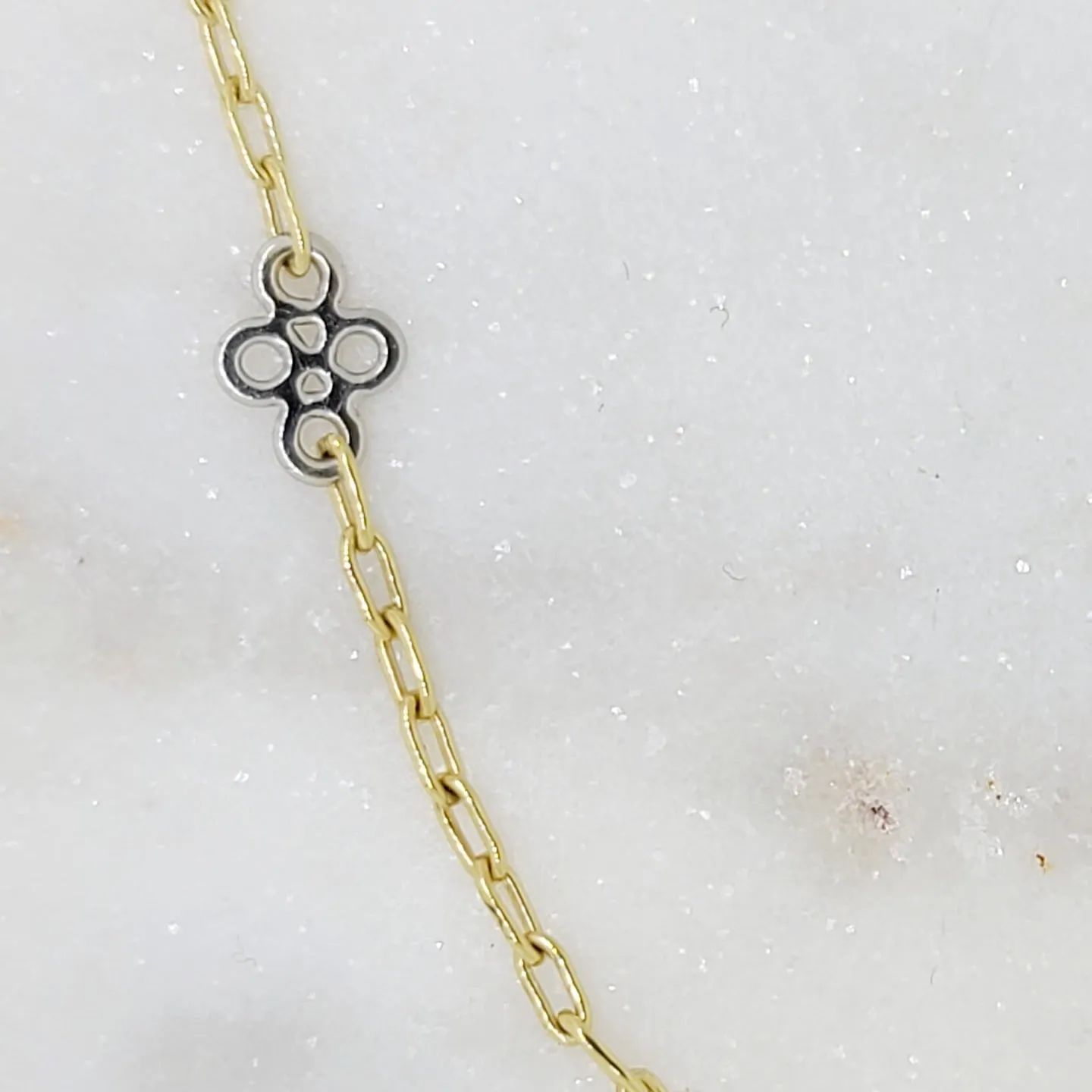 Handnade By The Yard Platinum & 18k Gold Necklace