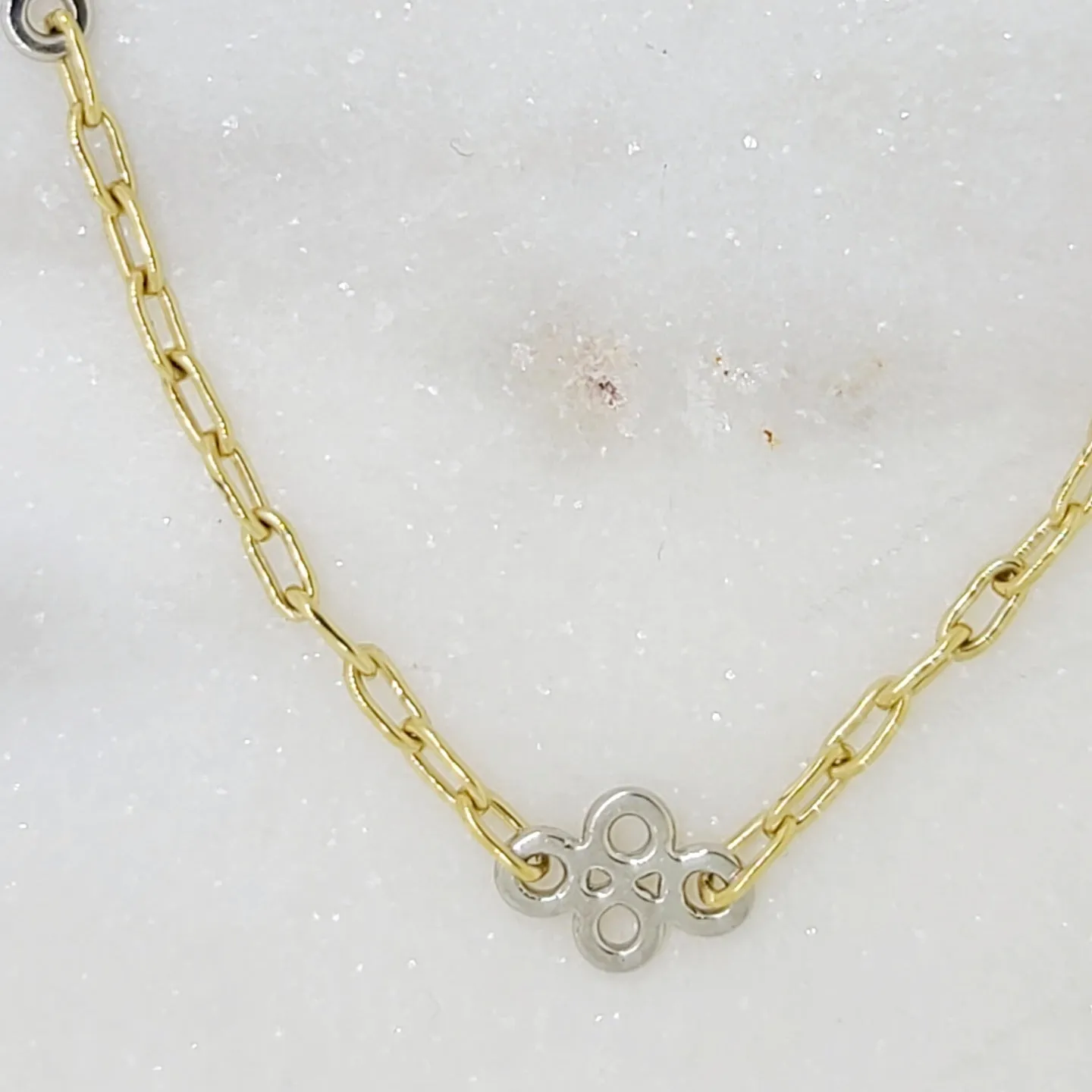 Handnade By The Yard Platinum & 18k Gold Necklace