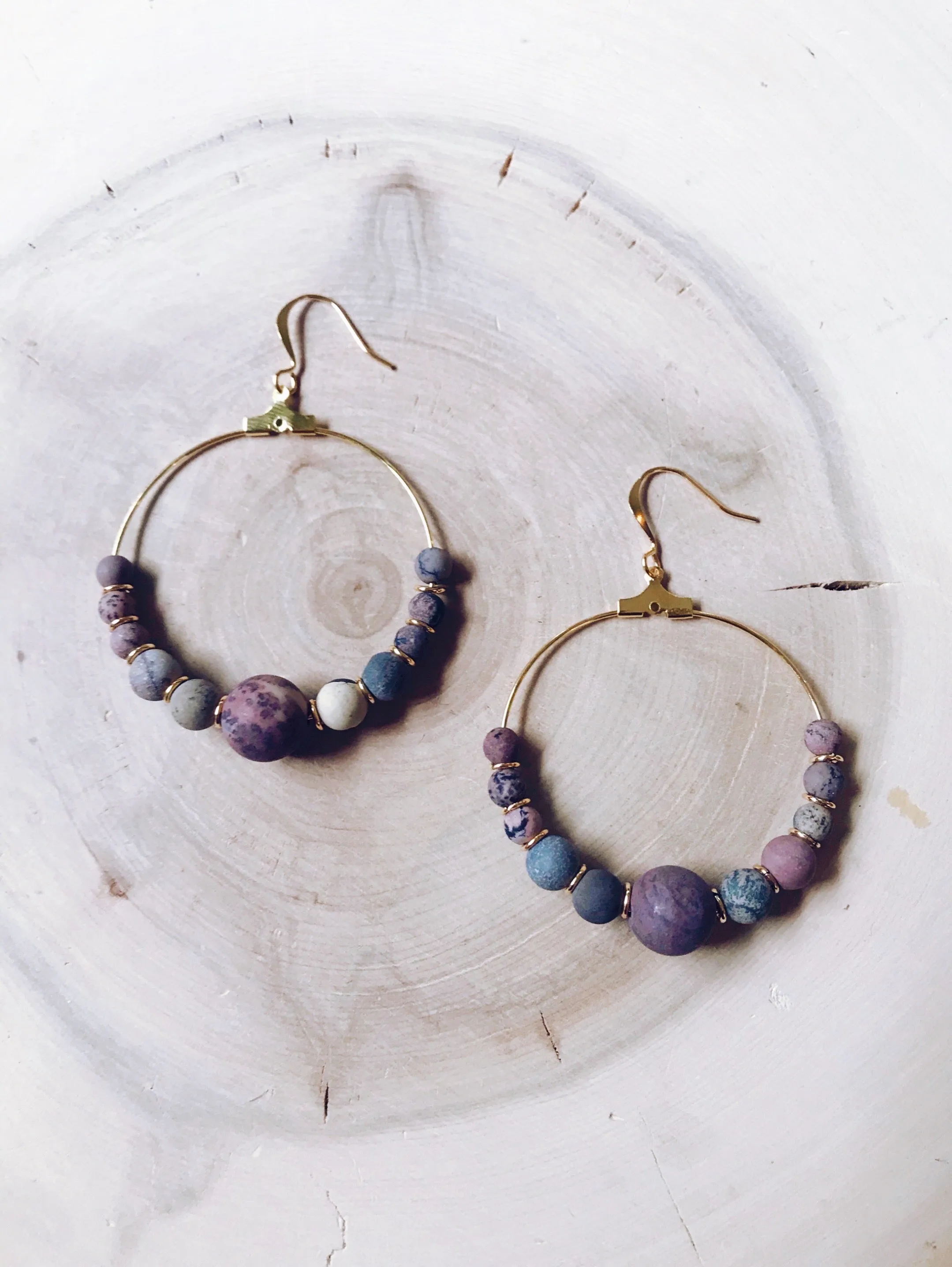 Harmony Gold-Plated Gemstone Hoop Earrings