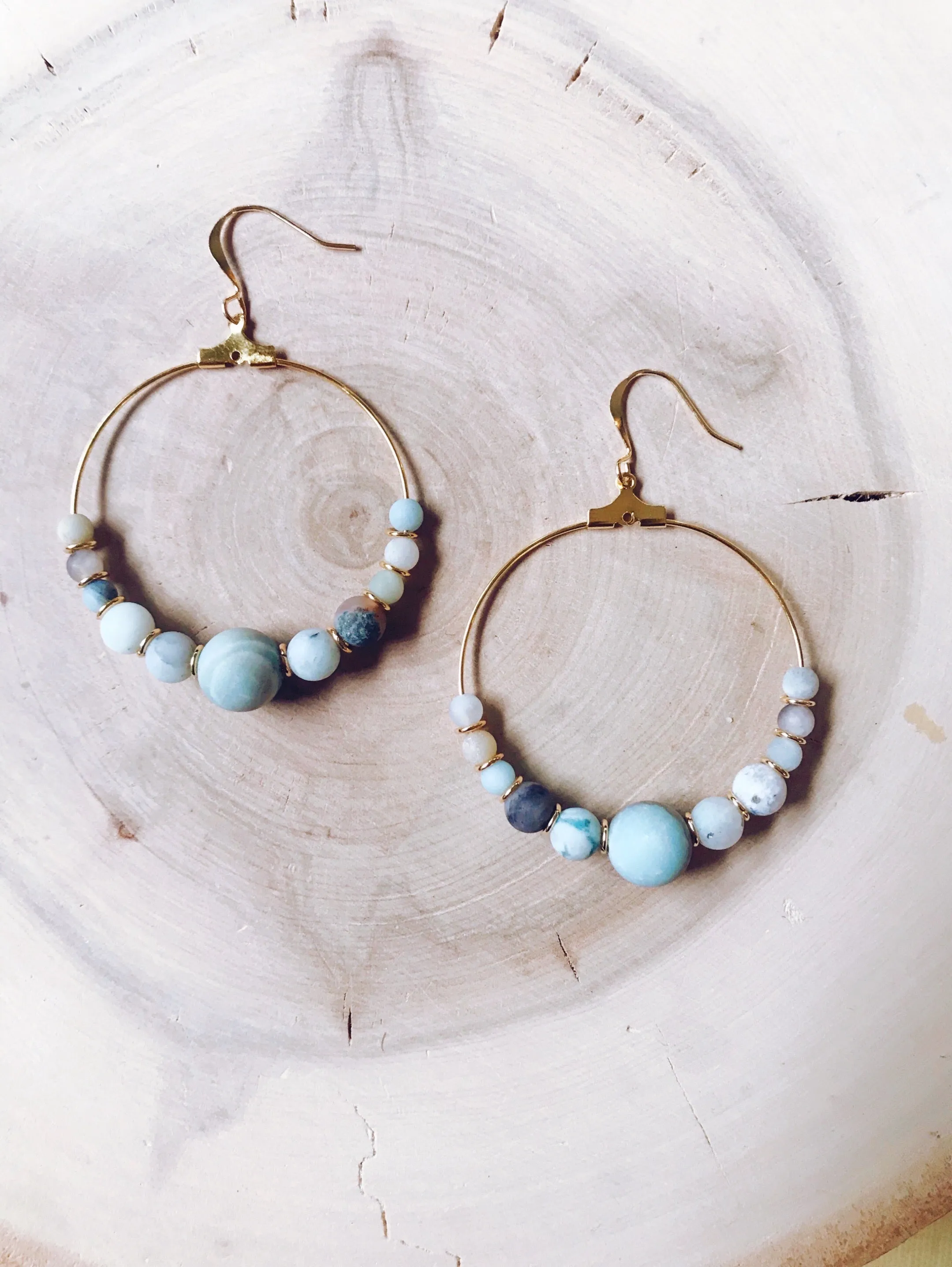 Harmony Gold-Plated Gemstone Hoop Earrings