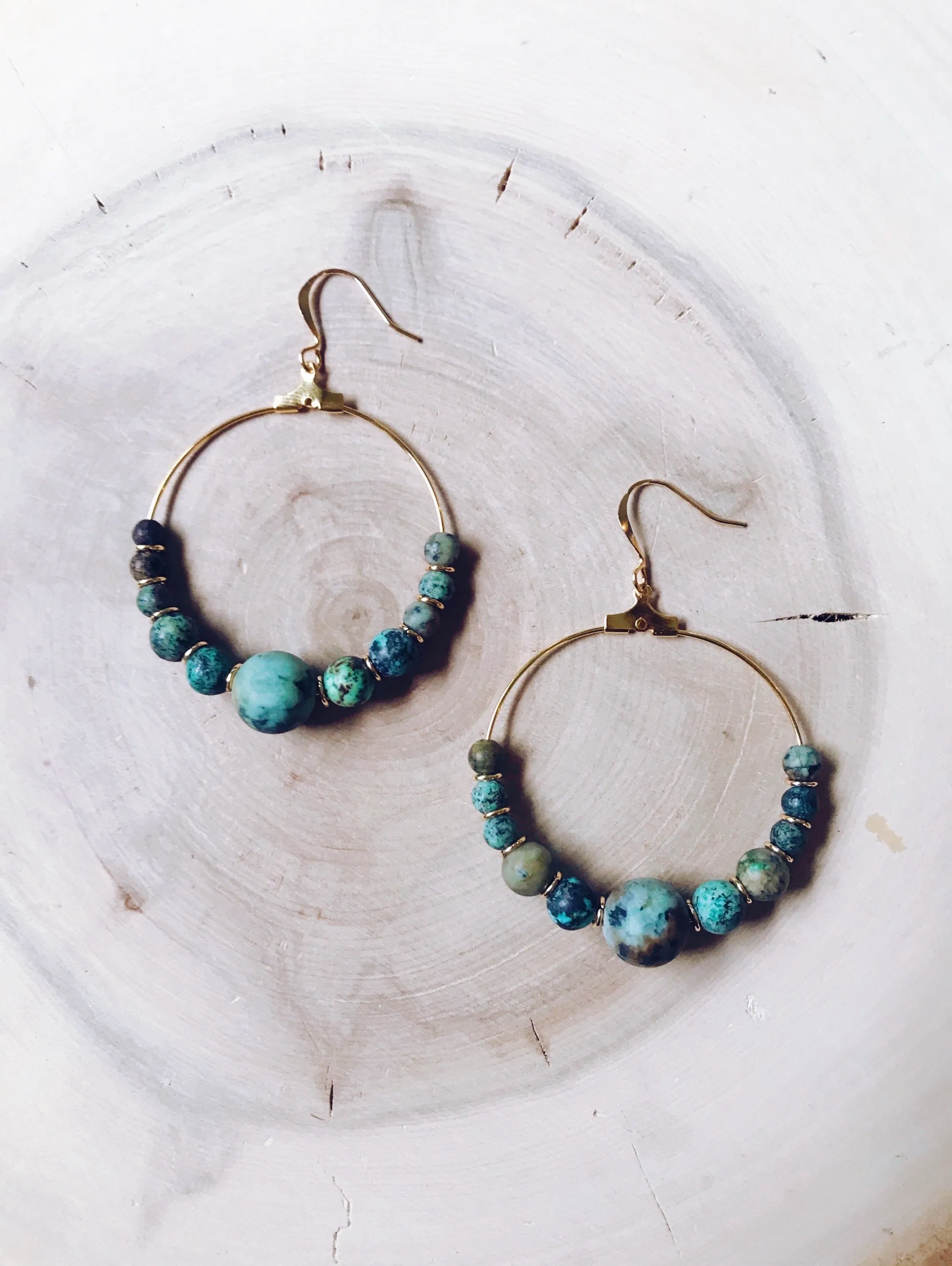Harmony Gold-Plated Gemstone Hoop Earrings