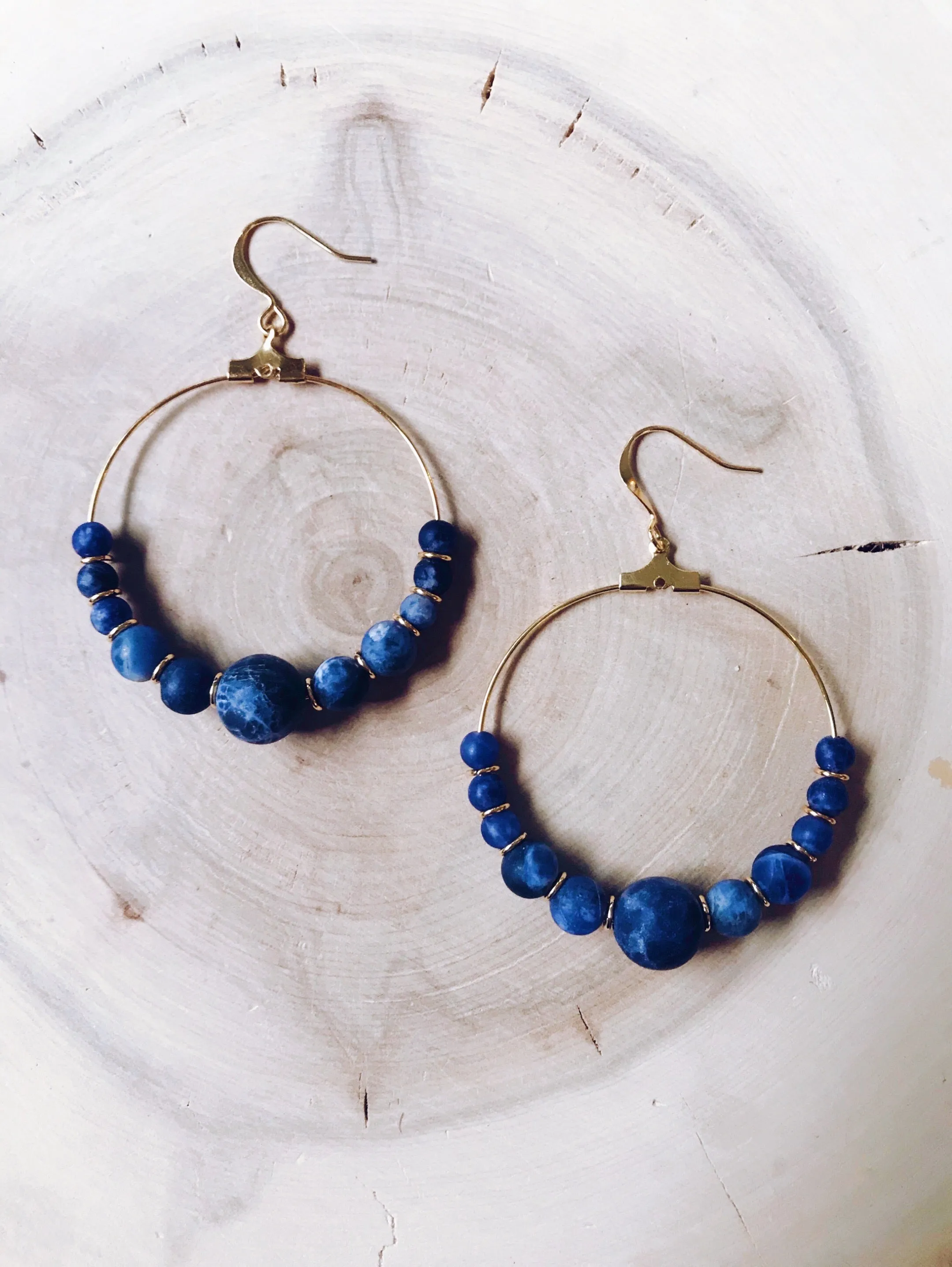 Harmony Gold-Plated Gemstone Hoop Earrings