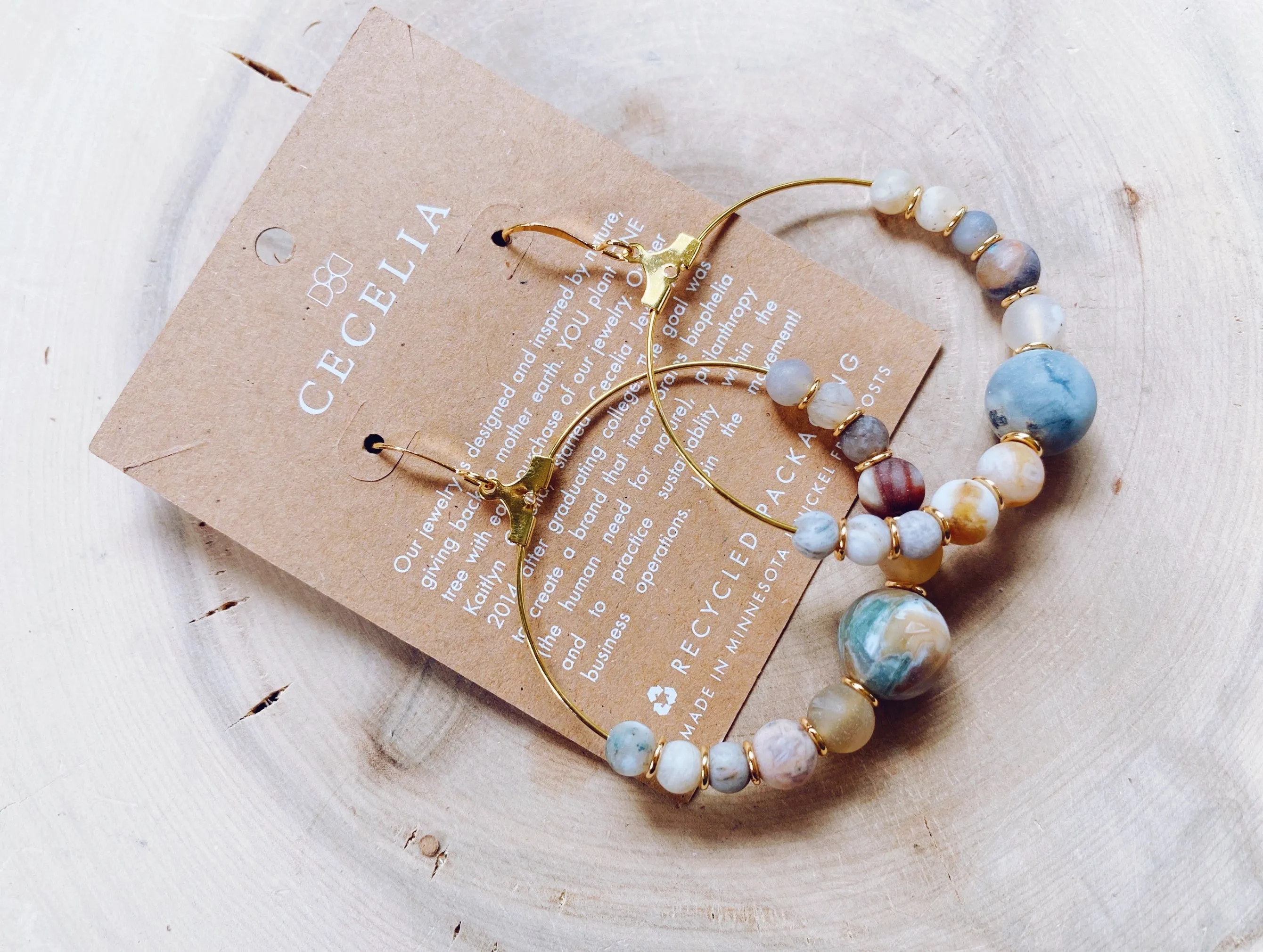 Harmony Gold-Plated Gemstone Hoop Earrings