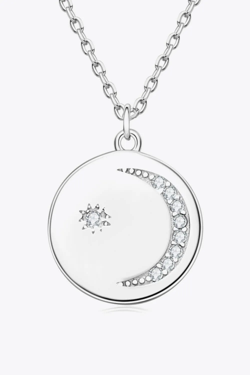 Hazel Blues® | Moissanite Round Pendant Necklace