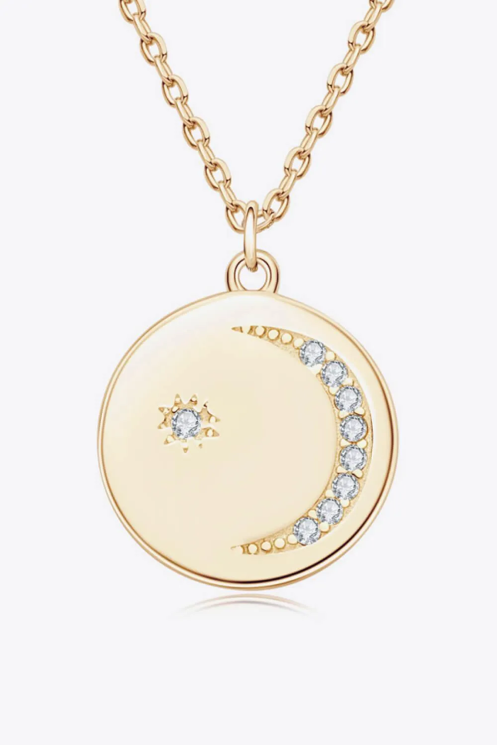 Hazel Blues® | Moissanite Round Pendant Necklace