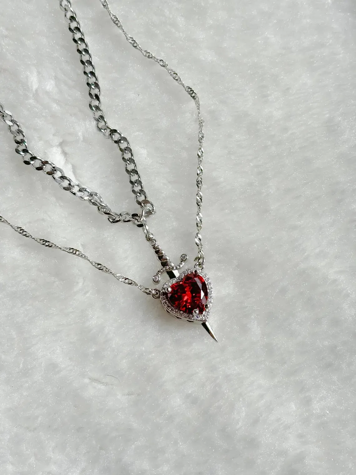 Heart and Sword Necklaces