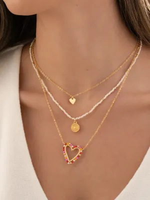 Heart Necklace Set   Earrings