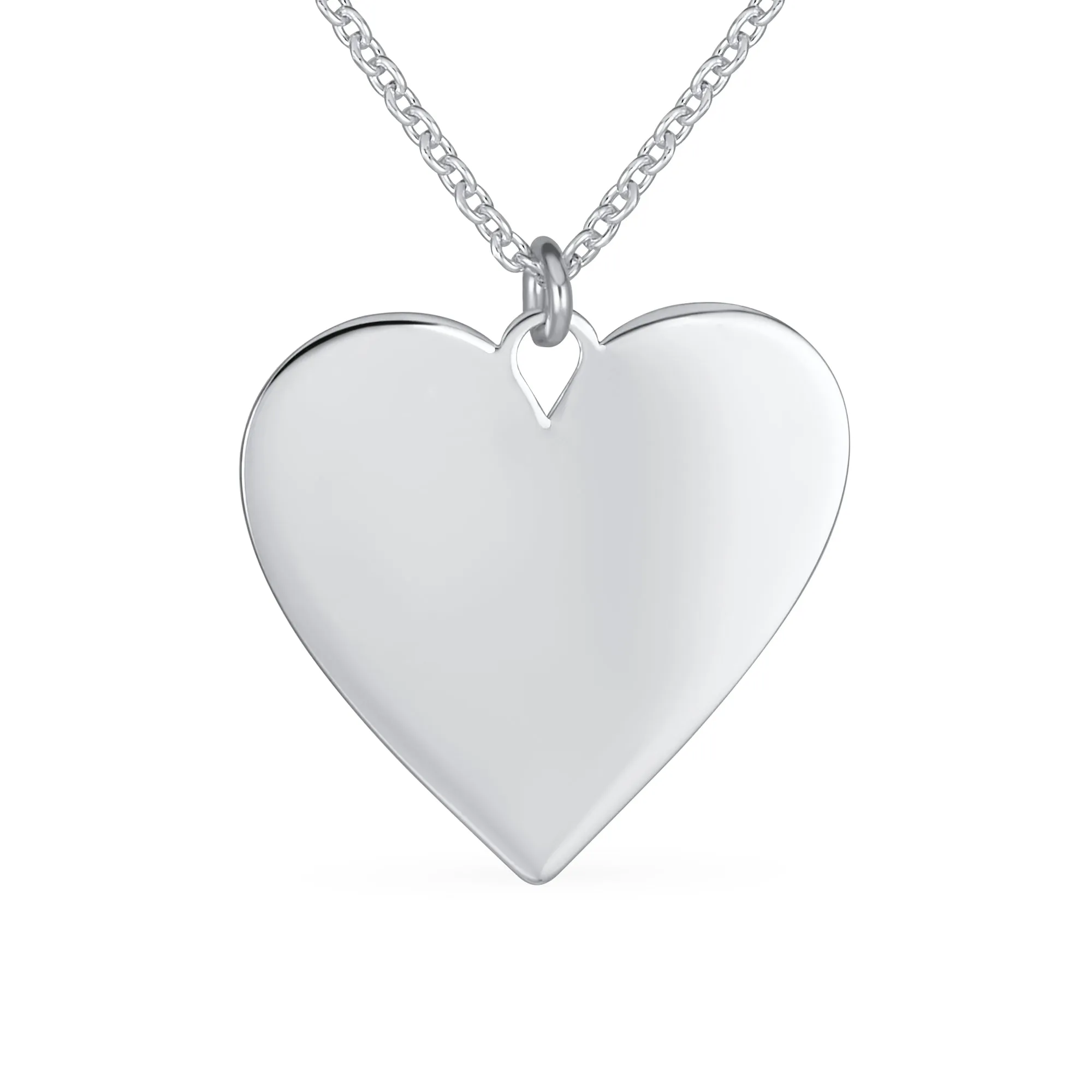 Heart Pendant Necklace with Inspirational Message for Mom in Sterling Silver