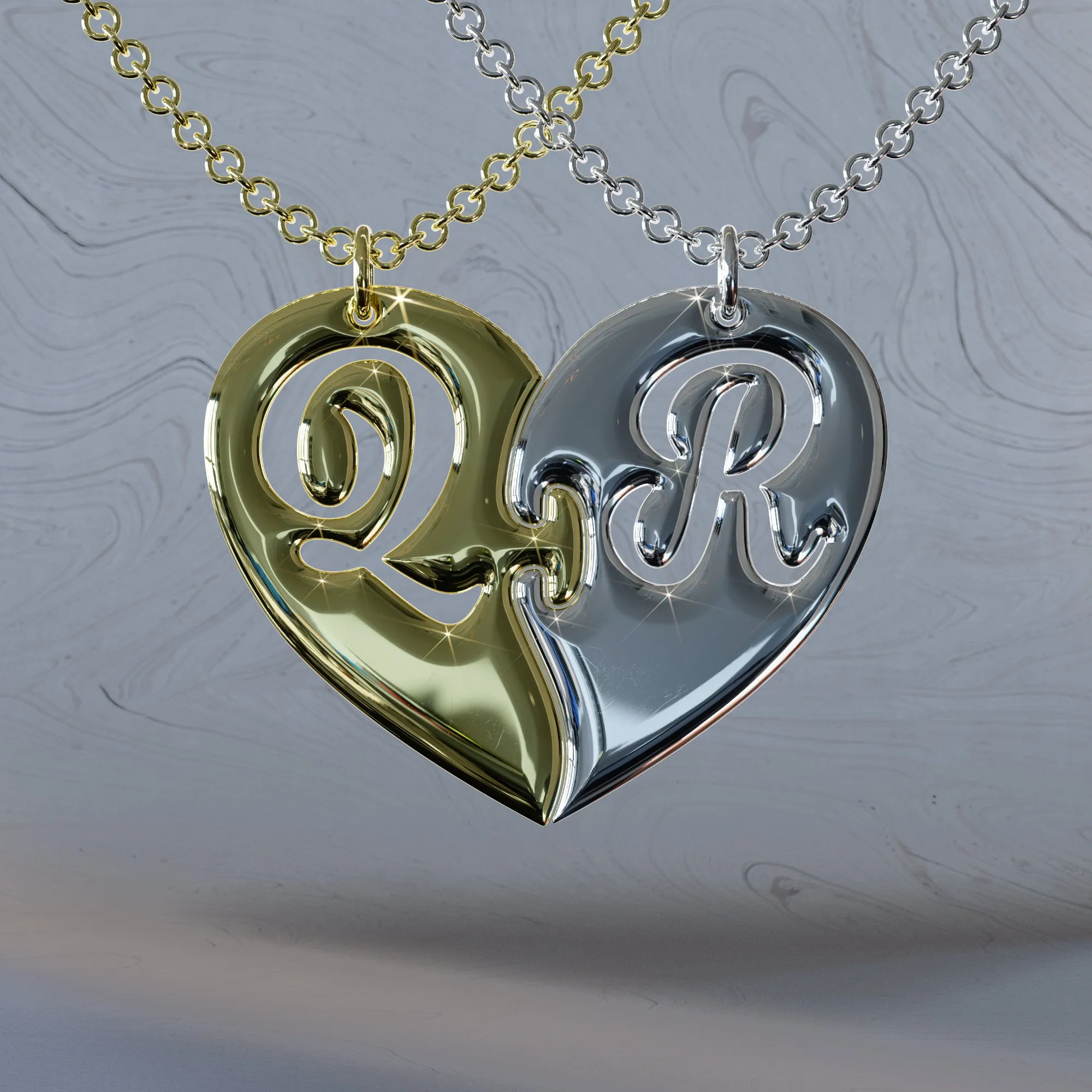 Heart Puzzle Initials