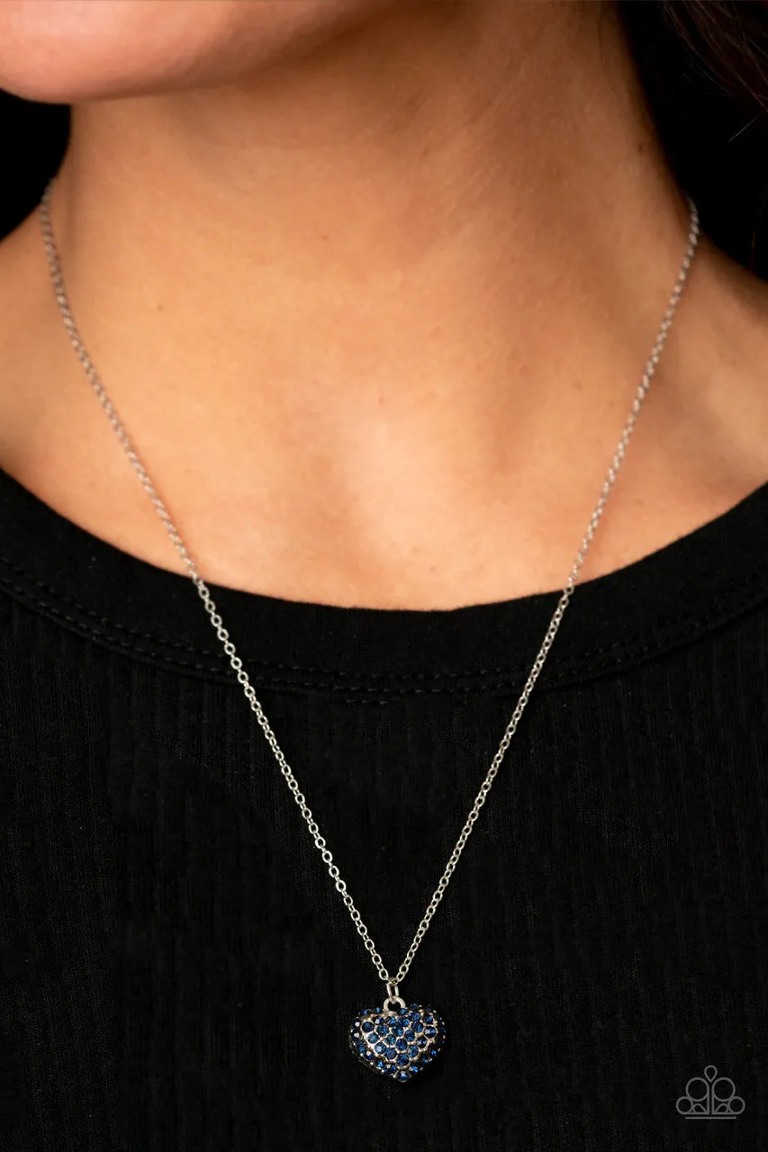 Heart-Warming Glow Blue Paparazzi Necklace