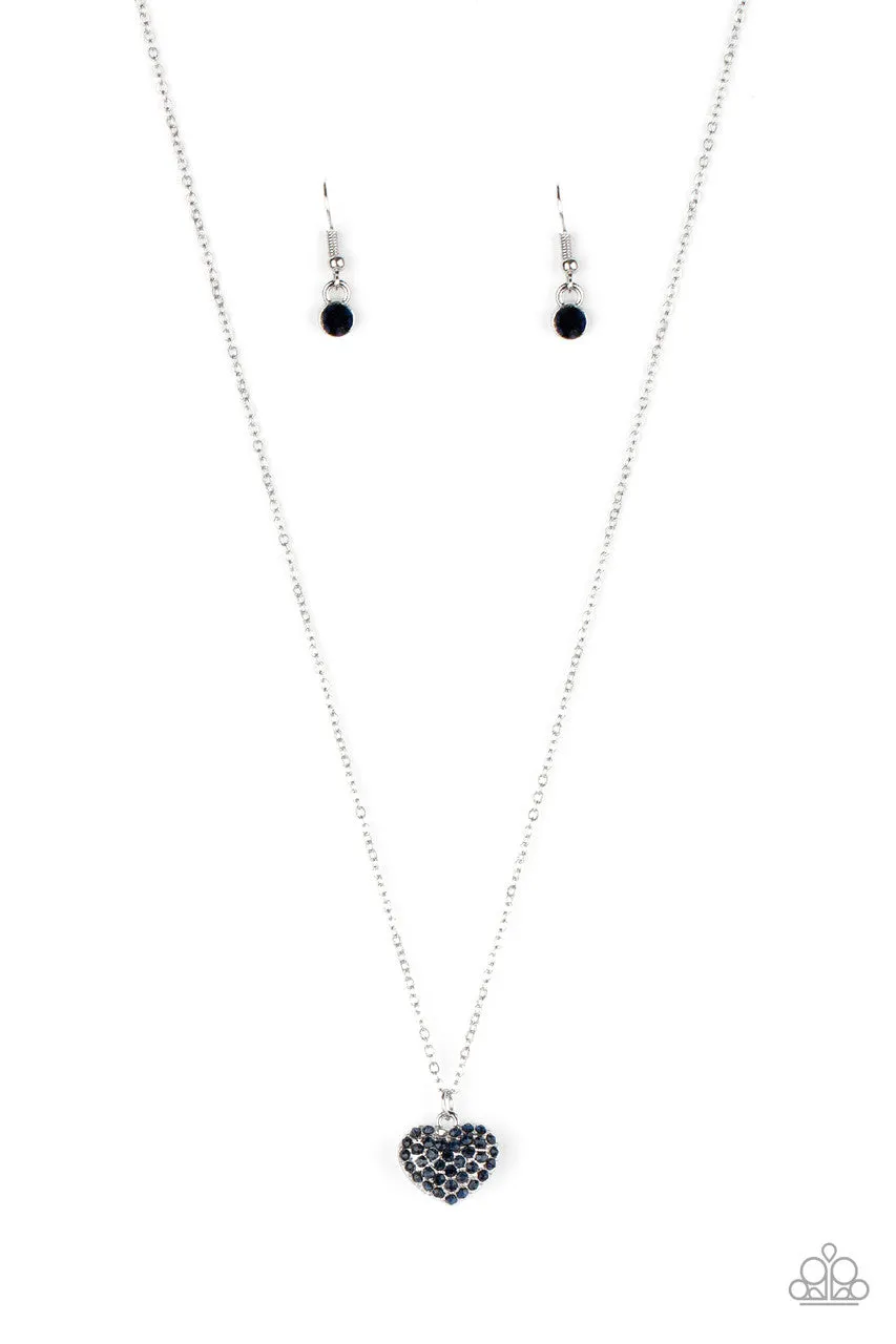 Heart-Warming Glow Blue Paparazzi Necklace