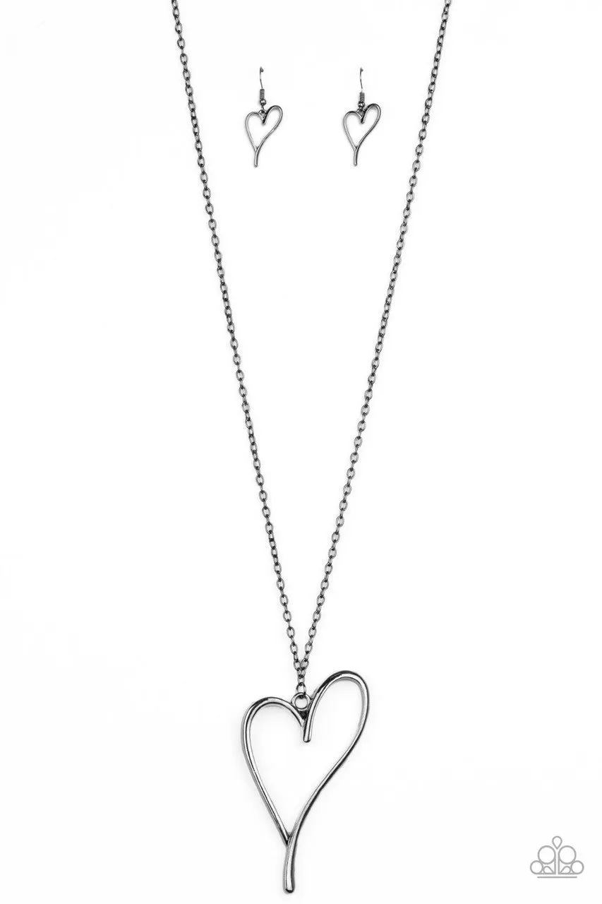 HEARTS So Good Black Paparazzi Necklace