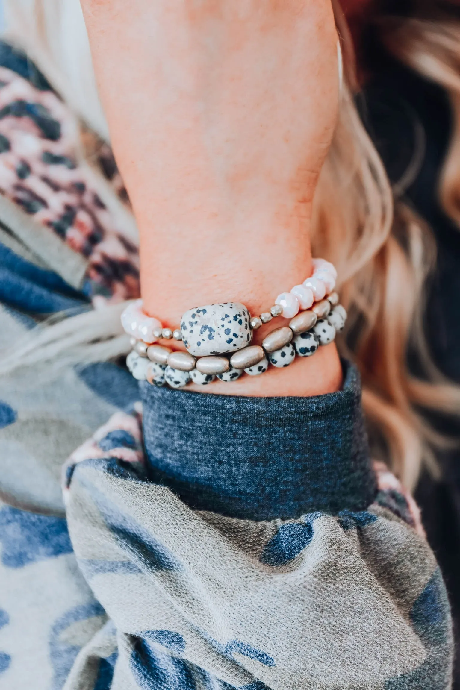 Hendley Stretch Bracelet Set - Dalmation